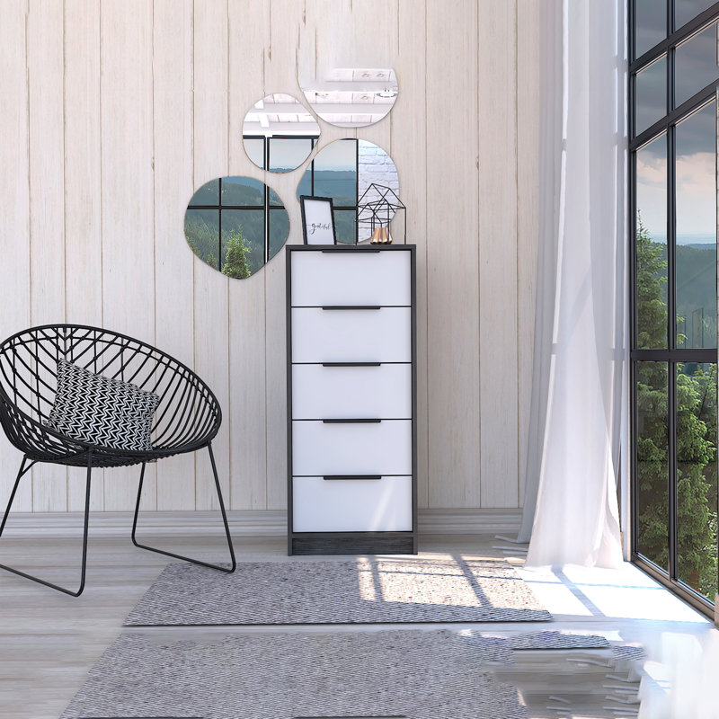 Commode verticale 5 tiroirs Kaia