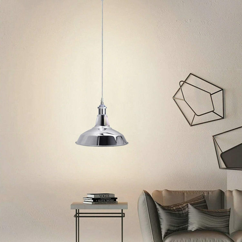 Keshawn 1 - Light Black Bowl Pendant, Chrome