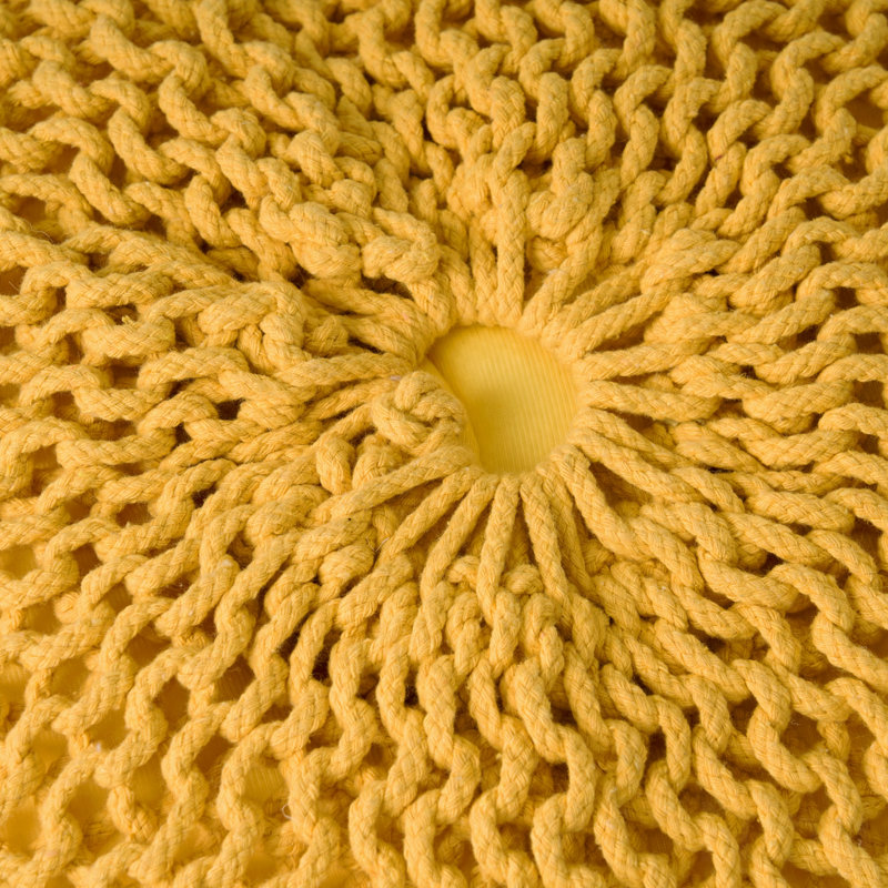 Repose-pieds rembourré en coton, Jaune