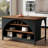 Kitchen Island With 3 Storage Shelves, 55 Inch Farmhouse Kitchen Shelf Bar Table With Large Worktop-461966262