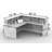 Reception Corner Office Desk Work Stations Furniture Model D76BDABCD32C4D9A909B64C6C0C11874 4Pc Group Contemporary Espresso Color. Included 4Pc Set Furniture Pieces