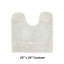 Tapis pour salle de bain 100% coton touffeté Granada, doux, absorbant et antidérapant, lavable à la machine Tapis de toilette de luxe uni en forme de U pour salle de bain, s'adapte autour de la base de toilette, 20 po x 20 po, ivoire-107336110