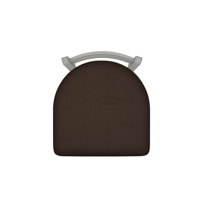 Tabouret de coiffeuse en métal Jackie, Nickel anodisé, Vinyle et café