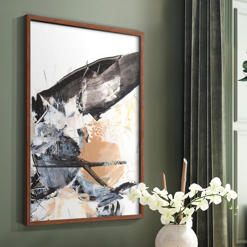 Ruckus IV Framed Print - Solid Wood, Brown, 10" H x 8" W