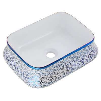 Juvia 17'' Blue/White Vitreous China Specialty Bathroom Sink