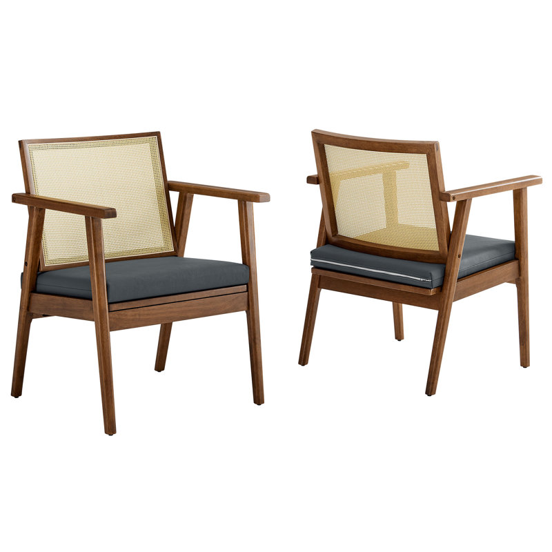 Ensemble de 2 fauteuils Thera, Similicuir noyer