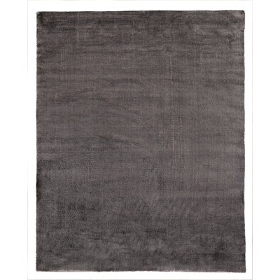 Calla Hand-Loomed Synthetic Dark Brown Area Rug