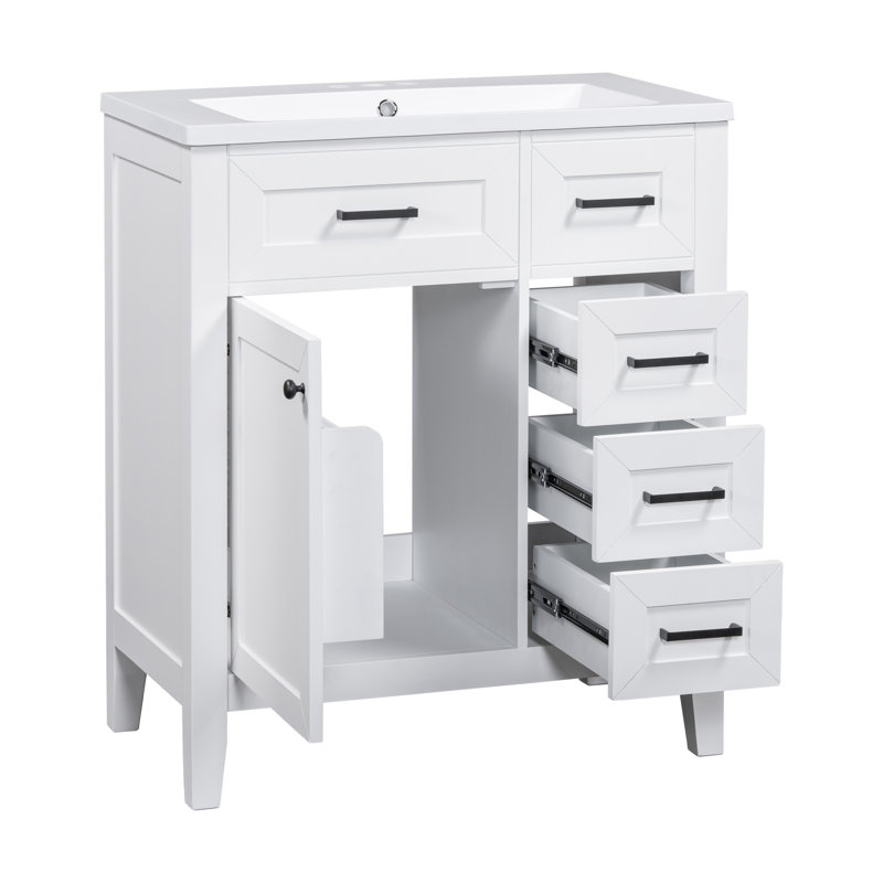 Meuble-lavabo 30 po avec lavabo en céramique, Blanc