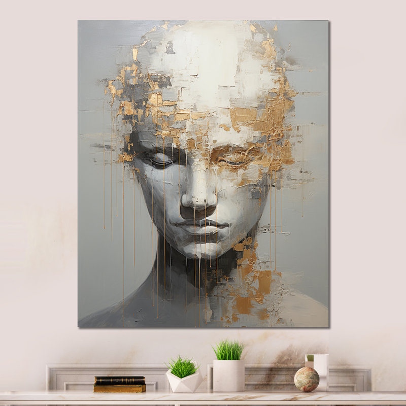 "Man Meditation Mind" sur métal, H 40 po x l 30 po x P 1,5 po
