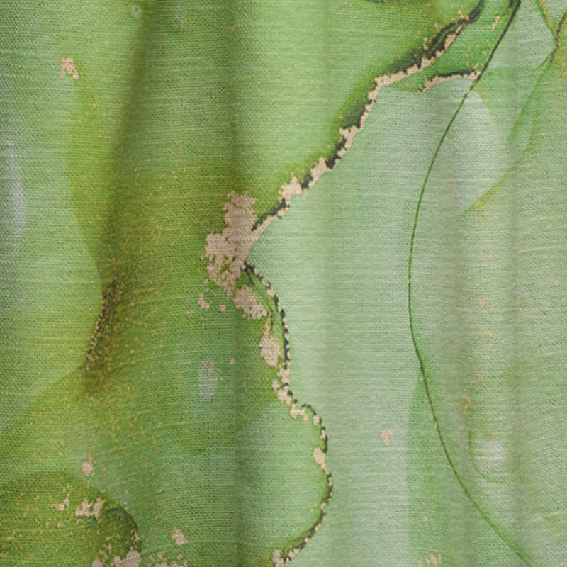 Vert et bleu Tender liquide Art I - rideau abstrait - velours obscurcissant - 1 panneau, L 52 po x L 120 po