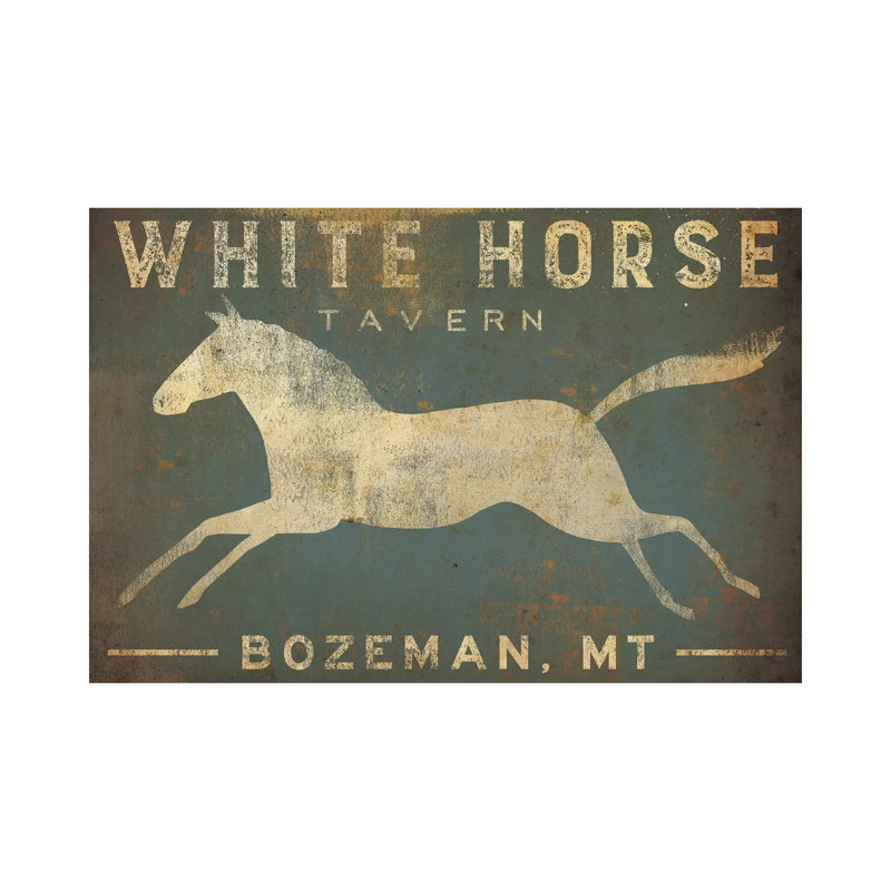 White Horse Tavern, art textuel sur toile tendue, H 12 po x l 18 po, Toile tendue, Sans cadre