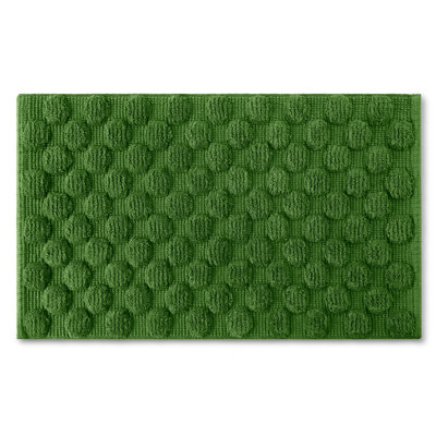 kate spade new york Dotted Woven Bath Rug, 21 in x 34 in, 100% Cotton Quick Dry French Navy Bath Mat