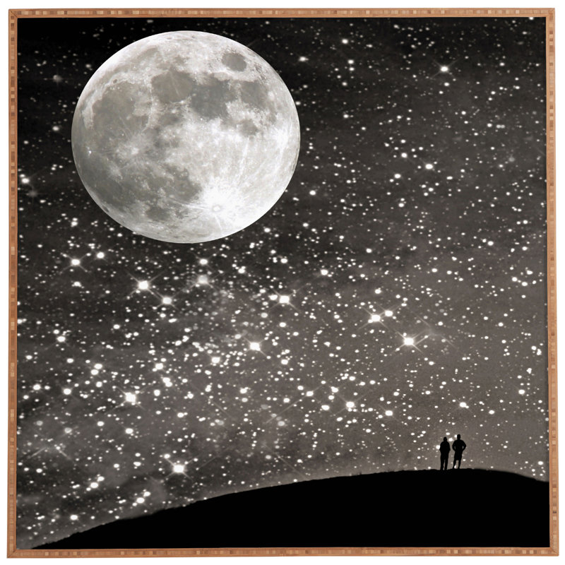 « love under the stars », impression, H 12 po x l 12 po x P 1 po, Cadre brun