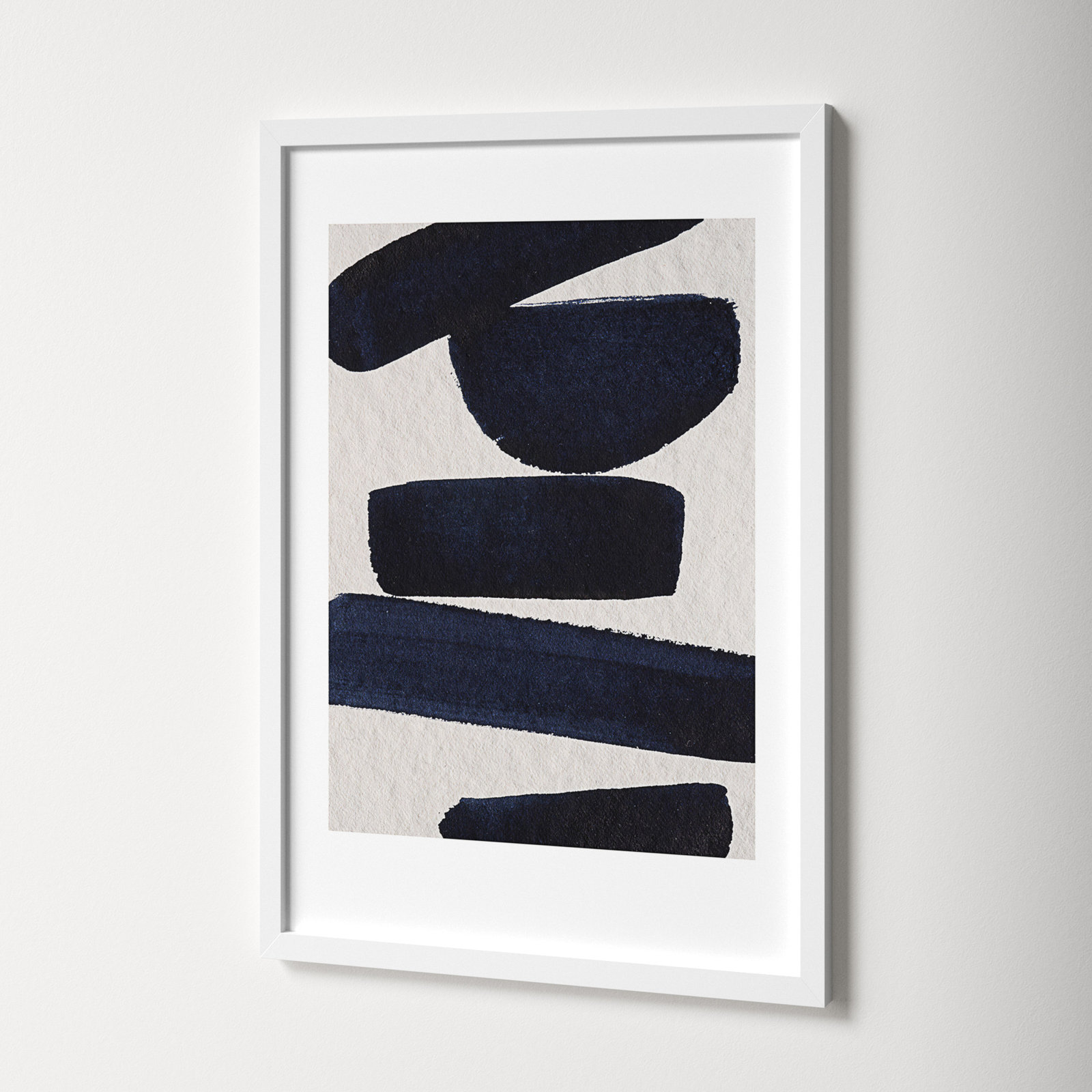 Japandi 5 by Simon West, White, 25.6" H x 17.4" W x 0.88" D