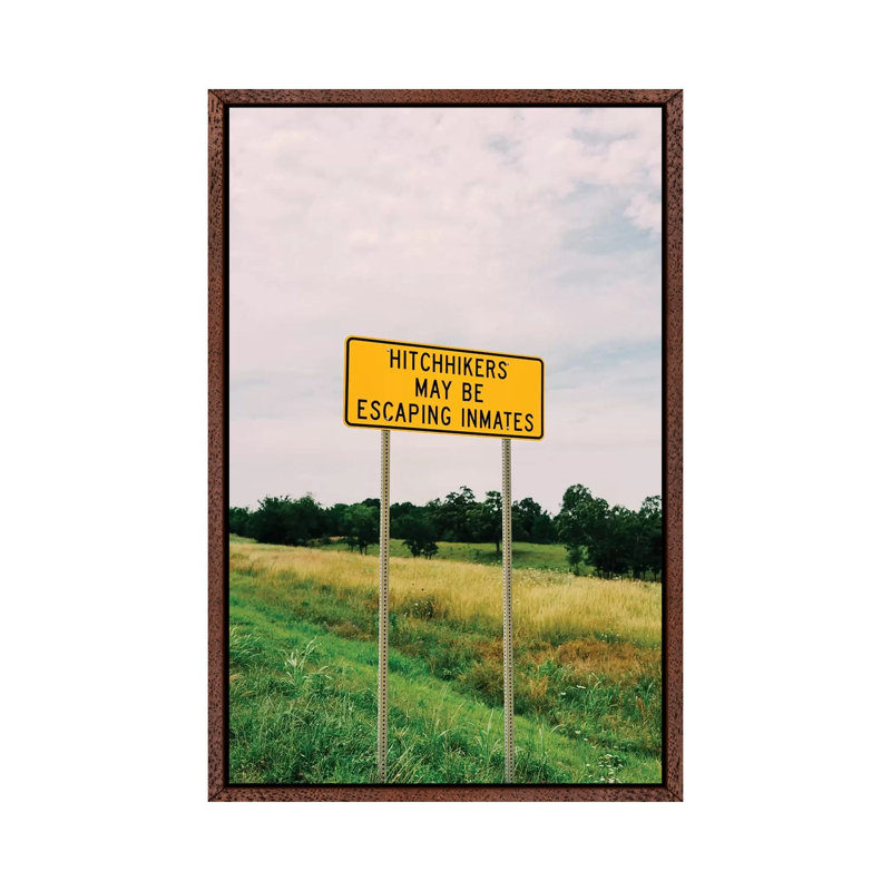 Hitchhikers 1 Piece Wall Art on Canvas, 66.04cm H x 45.72cm W x 3.81cm D, Classic Brown Wood Framed