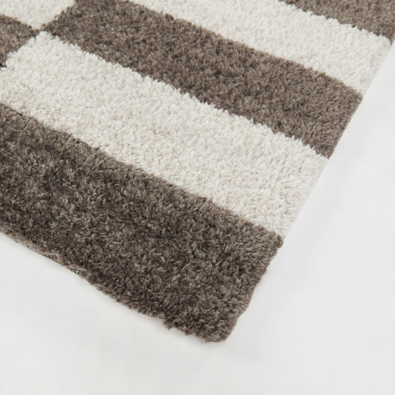 Bolotov Brown Modern Geometric Area Rug, Rectangle 5'3" x 7'