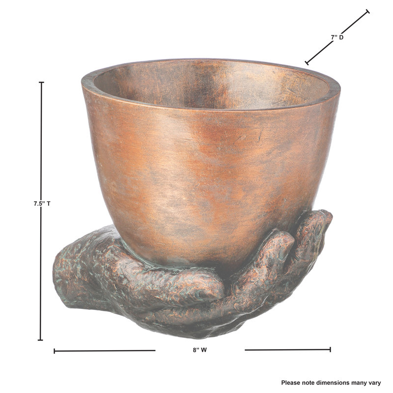 Adeleine Resin Planter In Palm 7.5"