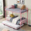 Lit superposé avec couchette METAL - rose