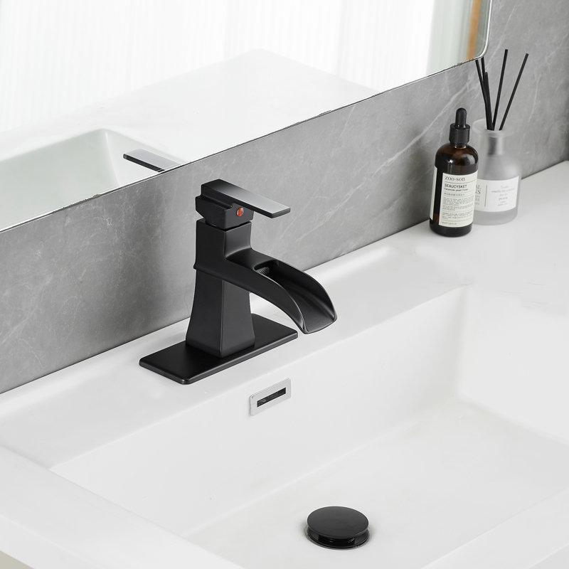Single-Hole Bathroom Faucet, Matte Black
