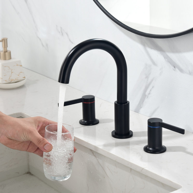Widespread Bathroom Faucet, Matte Black