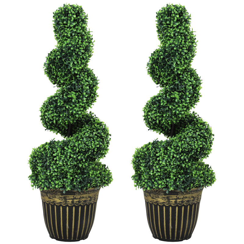 90cm Faux Boxwood Topiary in Metal Pot