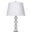Lampe de table en métal de 28,5 po de hauteur, finition nickel satiné, conception sphérique, abat-jour en lin