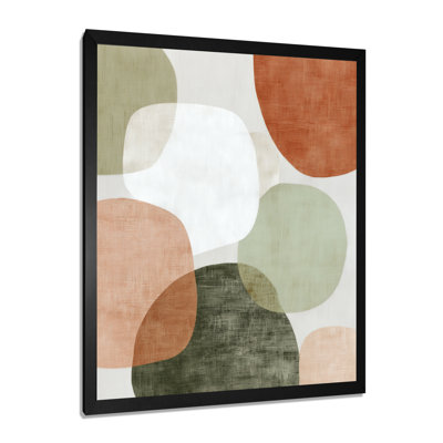 Orange Minimalism With Simple Shapes Of Green - Minimalism Wall Art, Orange Minimalist Canvas Print