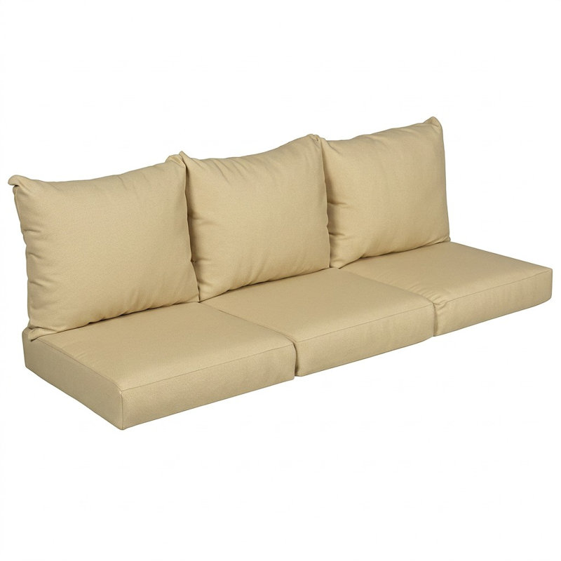 Sunbrella Outdoor Solid Deep Seating Sofa Pillow and Cushion Set, 23 in W x 27 in D x 5 in H