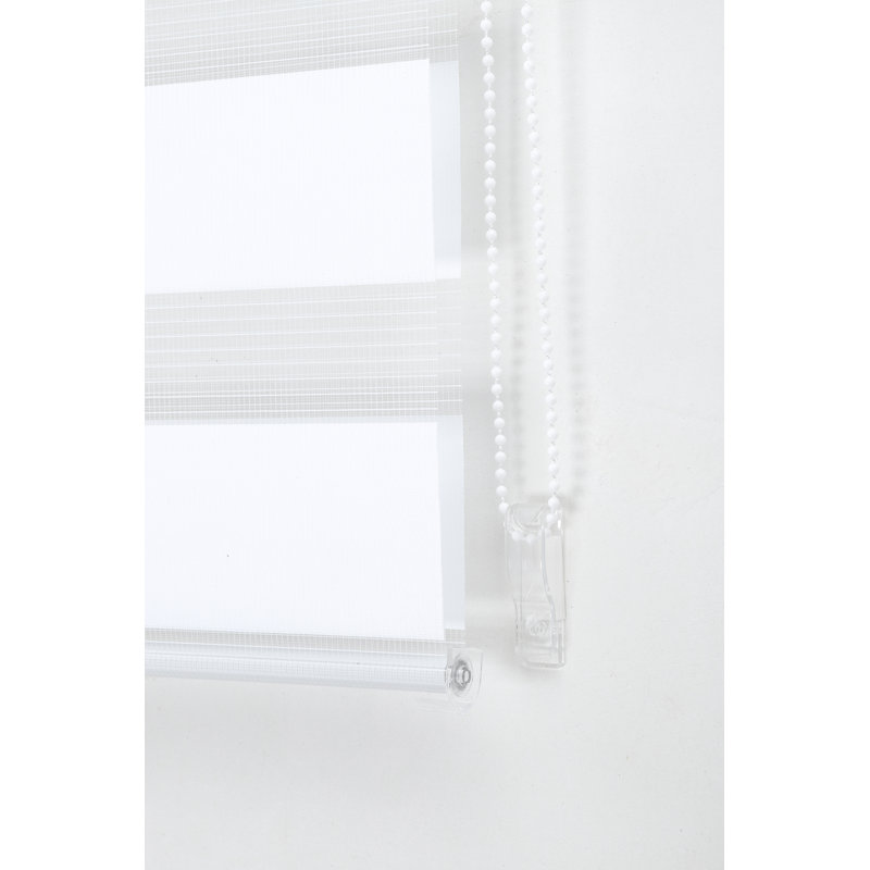 Blackout Day & Night Zebra Roller Blinds – Dual Layer Privacy Window Shades for Living Room, Bedroom & Office, White