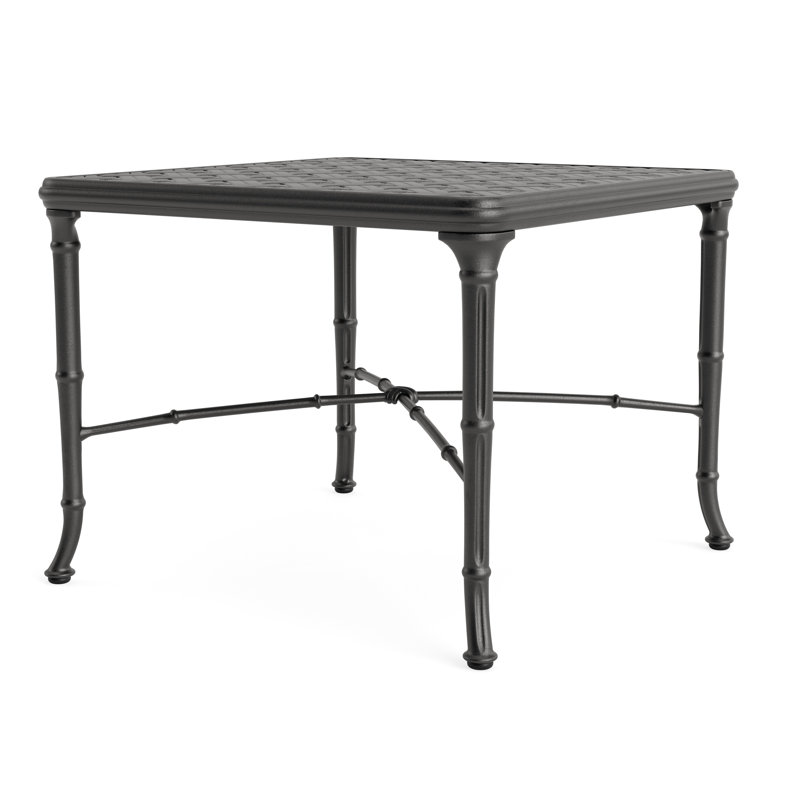 Calcutta Outdoor Square Side Table, Textured Pewter