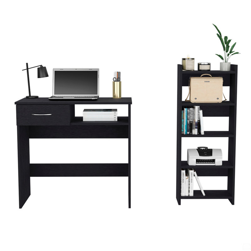 Ensemble de bureau à domicile Caldwell, plateau à clavier