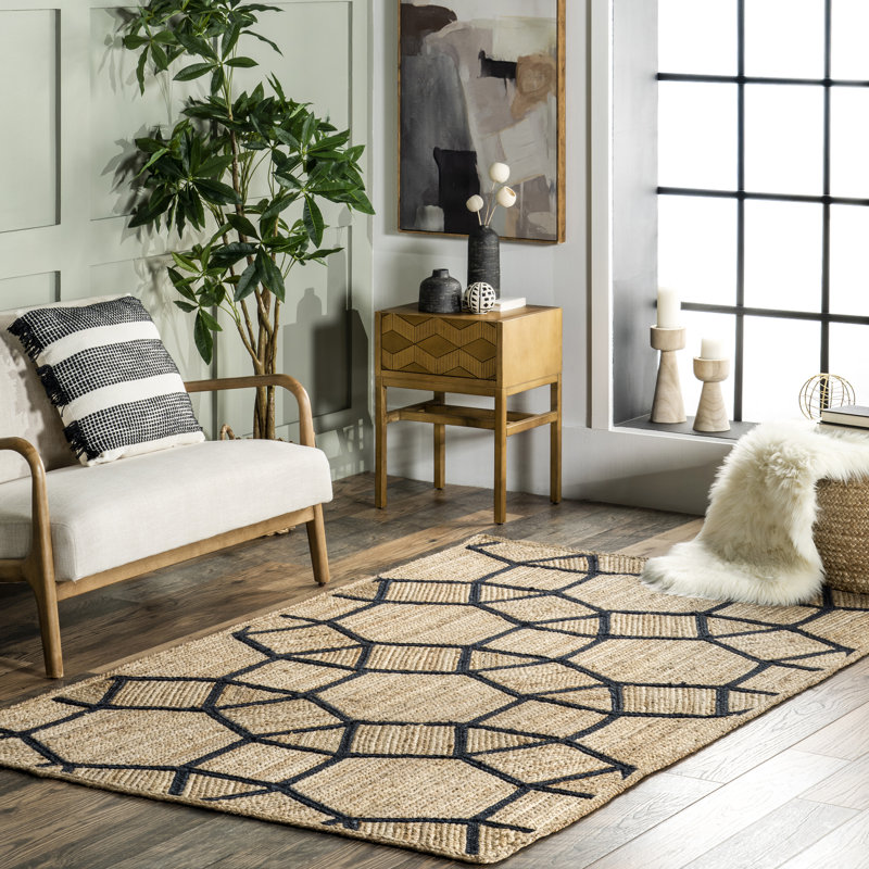 Tapis en jute Rozalia Jewel, Rectangle 4 pi x 6 pi