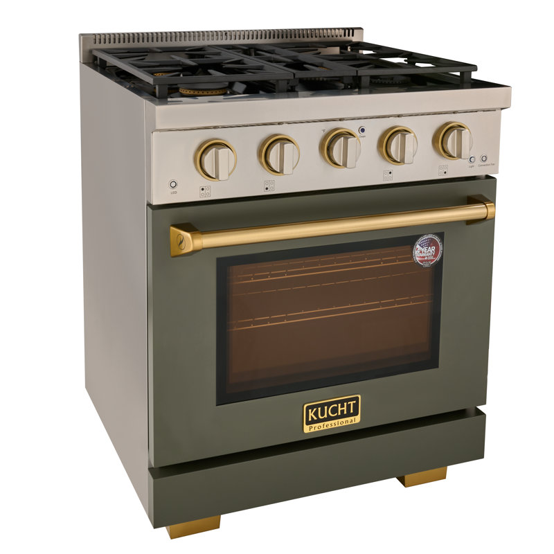 30 in. 4.2 cu. ft. Natural Gas Range and Convection Oven in Light Blue with True Simmer Burners, Natural Gas, Green