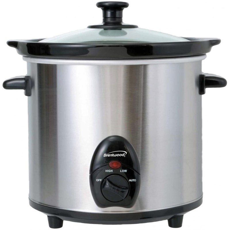 Brentwood 3 Qt Slow Cooker, Black/Silver