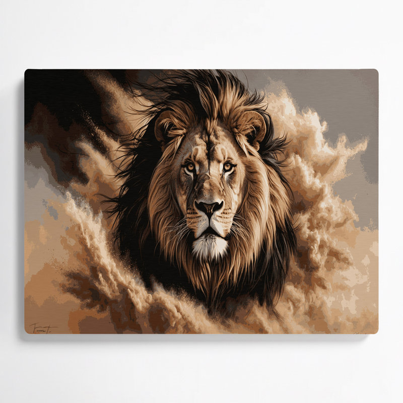 «Big Cats Transvaal Lion», art mural en métal noir, H 20 po x l 30 po