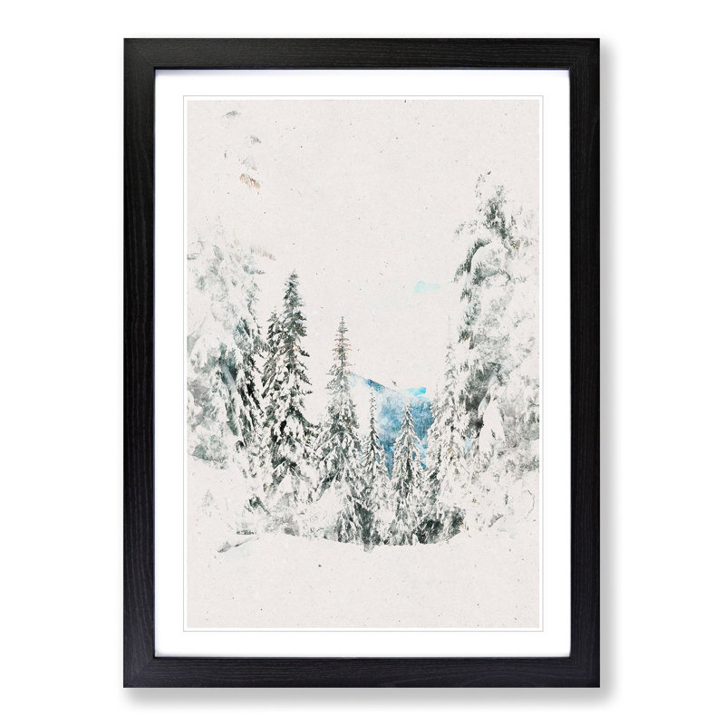 Winter Trail - Picture Frame Graphic Art Print, 45cm H x 33cm W x 2cm D, Black Framed