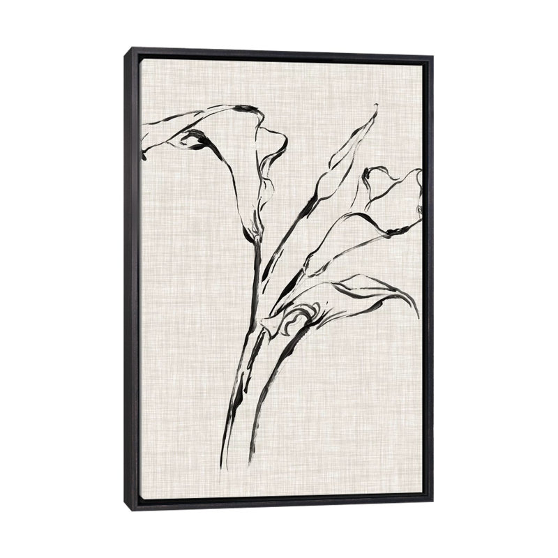 "Floral Ink Study IV" par Ethan Harper, reproduction d’art sur toile, H 26 po x l 18 po x 1,5 po, Aucun mat
