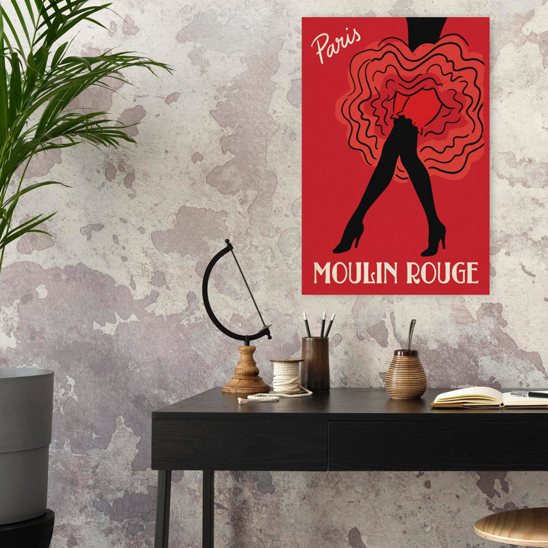 Paris, Moulin Rouge, art mural rétro, H 24 po x l 16 po