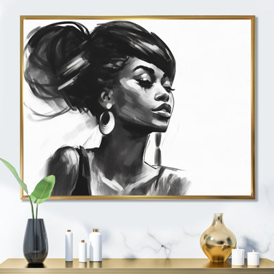 Black and White African American Woman V - Woman Wall Art