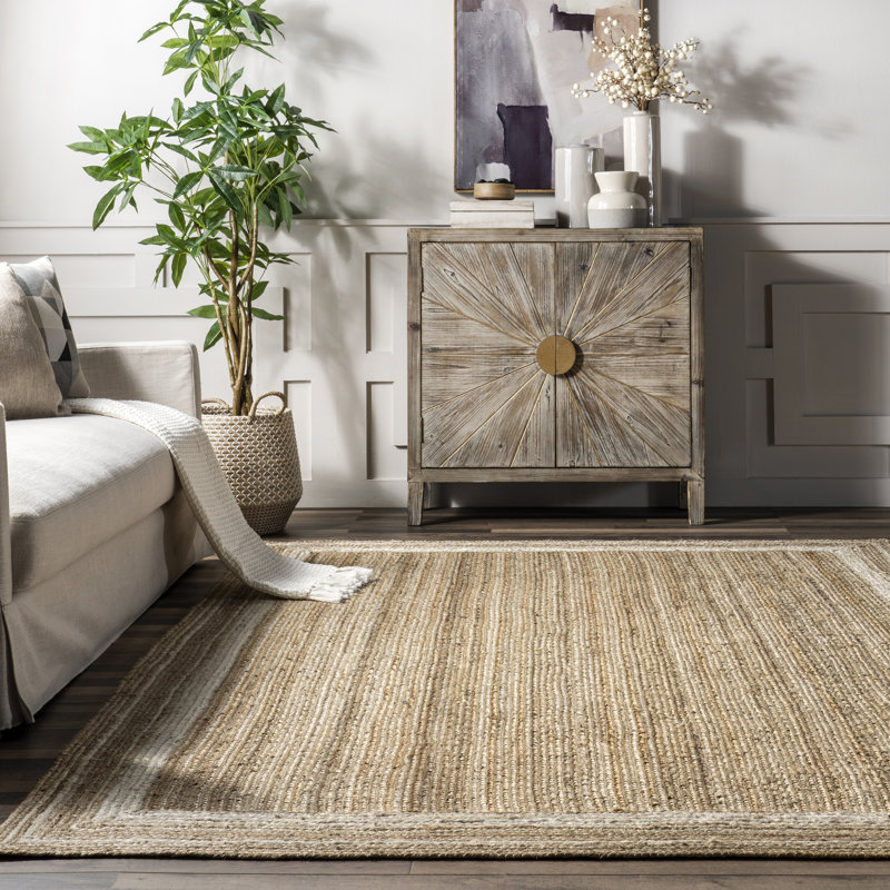 Ankita Bordered Jute Area Rug, Rectangle 7'6" x 9'6"