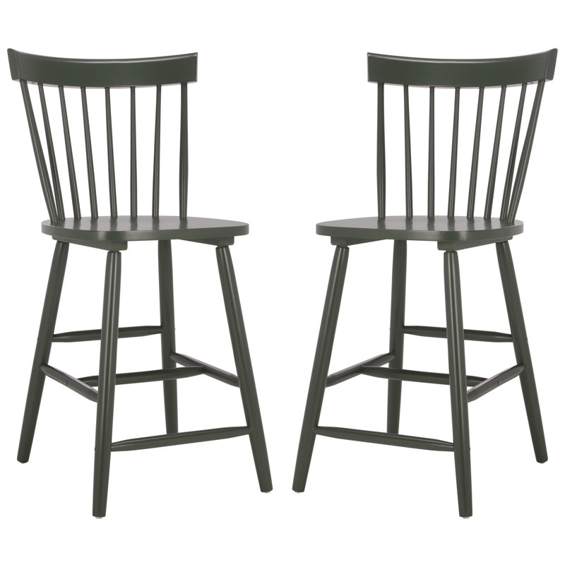 Stacee Solid Wood Counter Stool, Counter Stool (24" Seat Height), Dusty Green