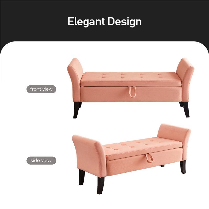 Banc de rangement Guitto, Rose