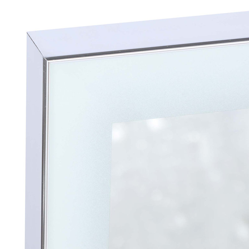 Miroir de meuble-lavabo à cadre 48 po x 32 po à DEL, cadre en aluminium avec lumières biseautées à angle biseauté à 45 °, 3 couleurs, antibuée, convenant à une décoration moderne