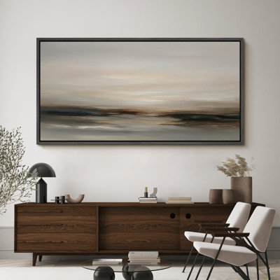 Grande impression sur toile encadrée, impression de paysage abstrait pour la décoration intérieure moderne