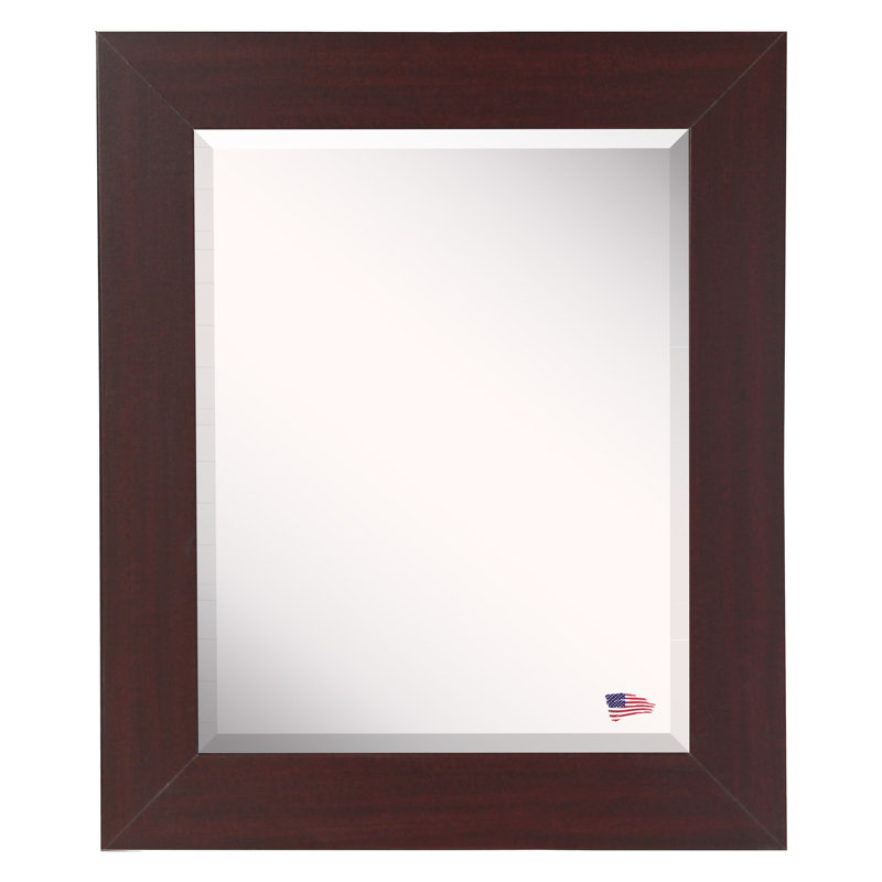 Flat Wall Mirror, 45.5" H x 39.5" W, Dark Mahogany
