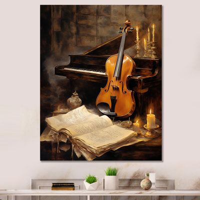 " Vintage Violin And Piano Harmony II " by Designart