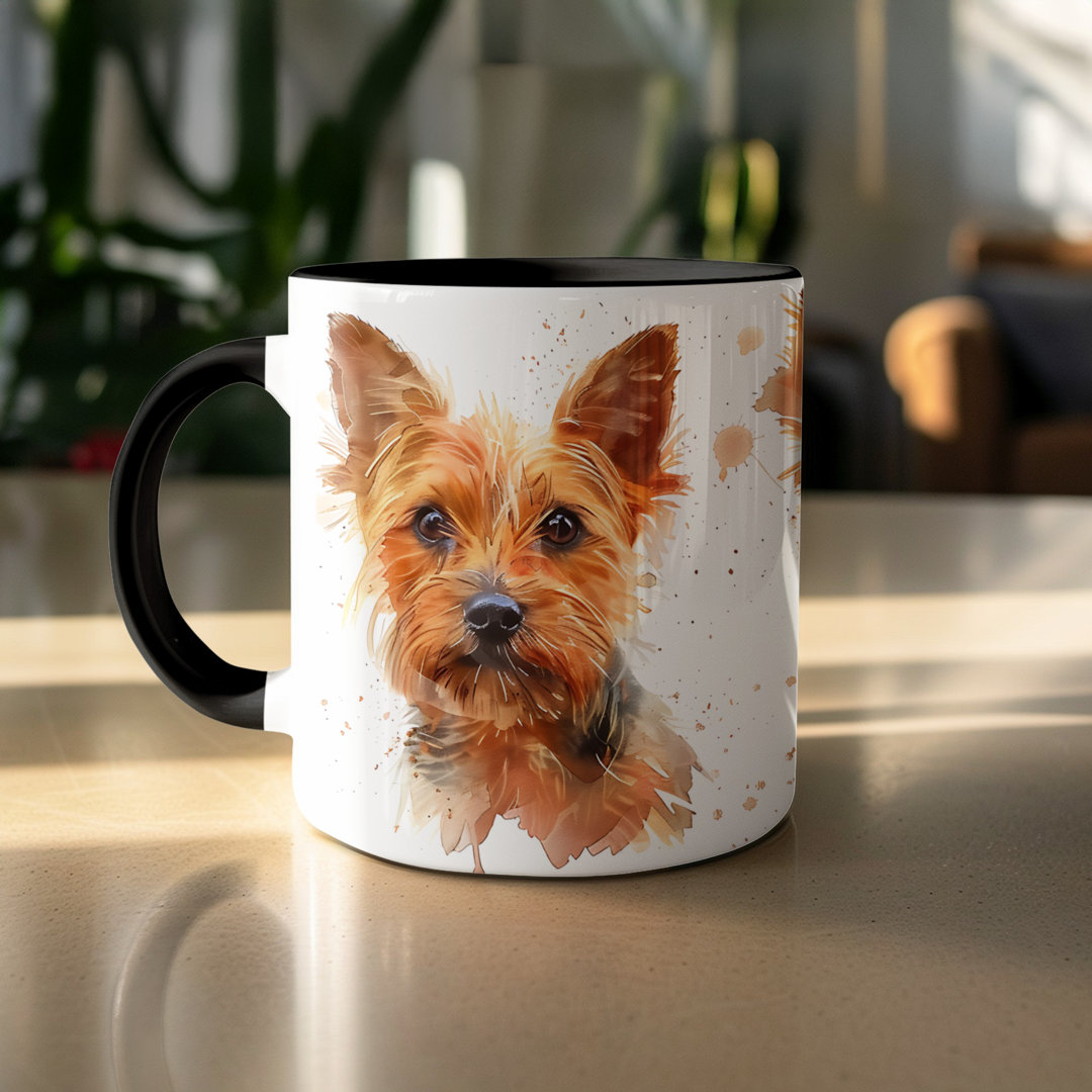 Adorable Yorkie Puppies Watercolor Design 11oz Coffee Mug