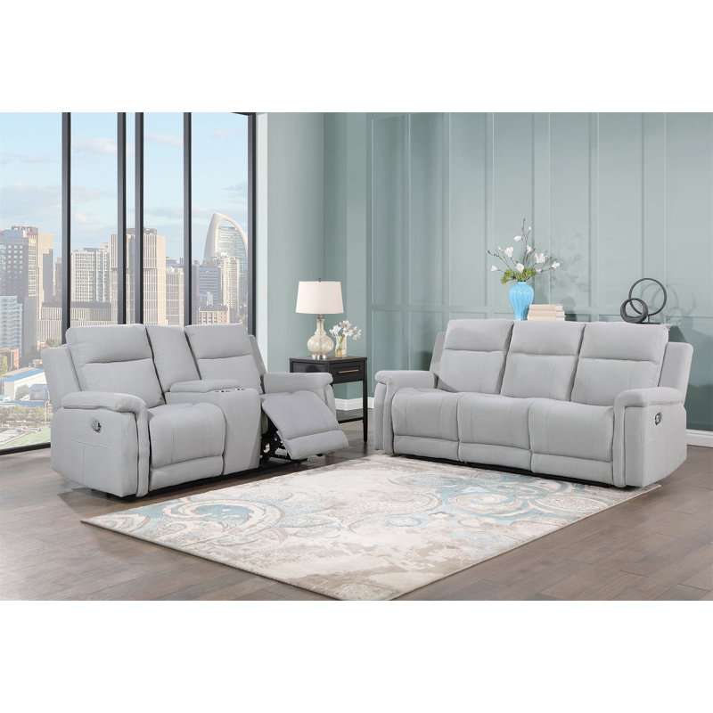 ECO GREY CONSOLE RECLINING LOVESEAT