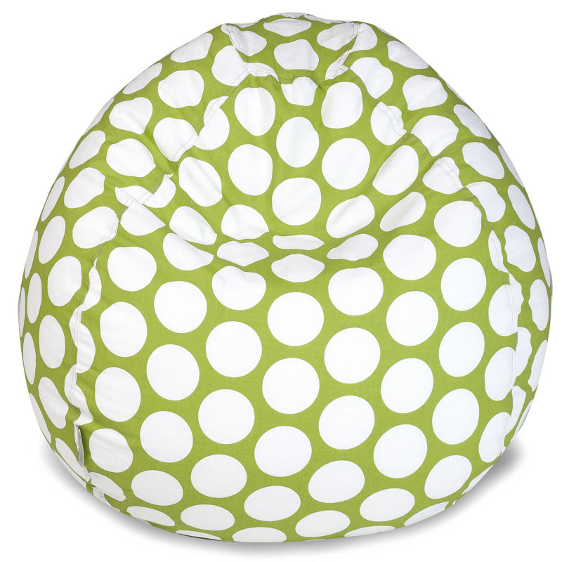 Cotton Bean Bag Chair & Lounger, Green Cotton Twill, 22'' H x 28'' W x 28'' D
