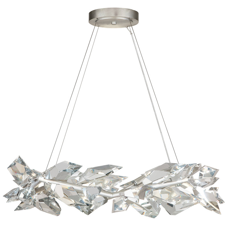 Lustre rond 34 po Foret, Argent